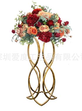 艺花道QVL架立布柱几何装铁饰摆件铁艺舞台置婚庆路引花婚礼具假