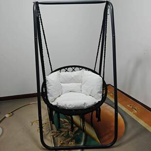 阳吊篮吊秋椅室内单人家用台藤秋千网篮棉绳编织椅流苏千懒98828