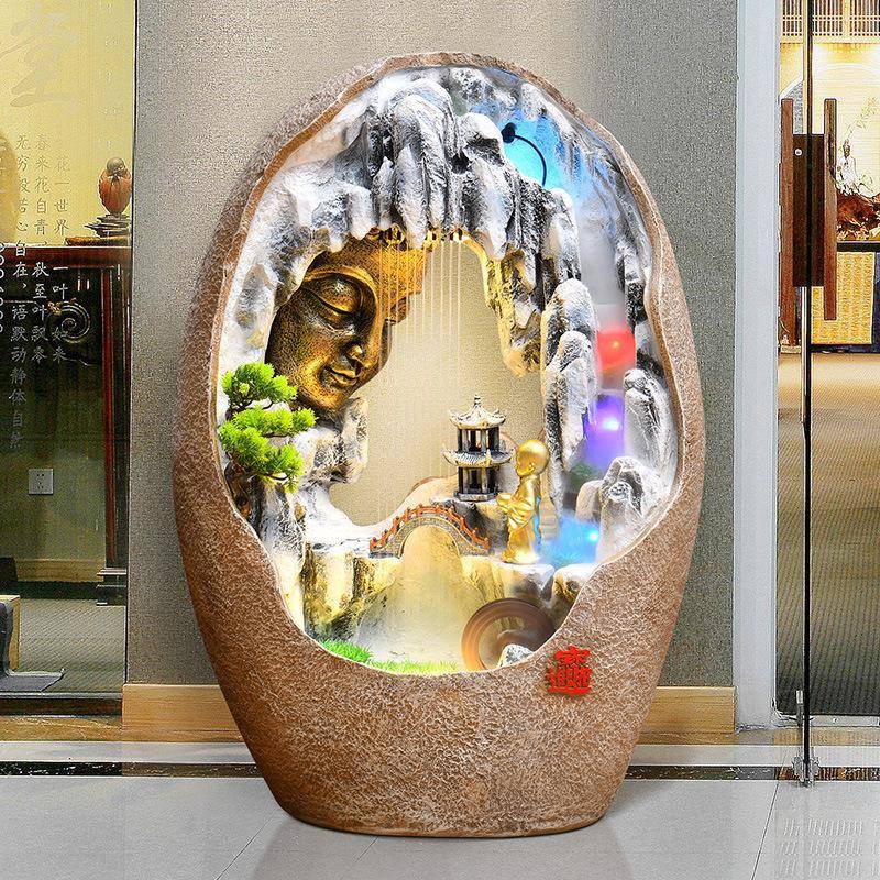 禅意盆景循佛环XQF流水加湿器现家居代客厅玄关办公室像茶馆装饰