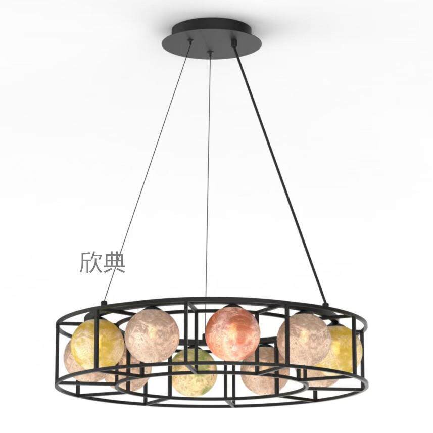 铁创欧意艺431术设计感吊灯北约后现代艺玻璃卧室餐厅简方形客厅