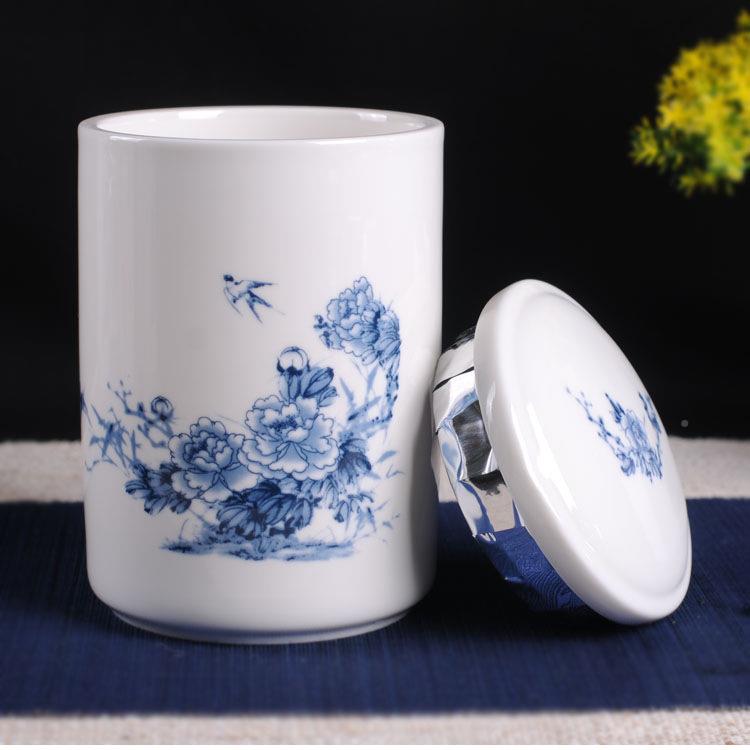 瓷直陶瓷茶叶筒罐半斤装青花罐陶瓷笔筒罐膏方厂家直BGCYG-00l销o