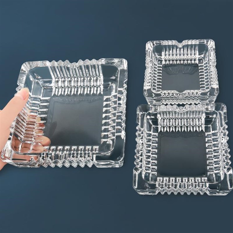 1016正方形透明玻璃烟灰缸办公C室欧式创意水晶烟灰缸礼品烟灰缸