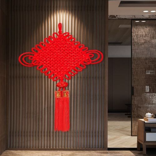 高端中国结挂件入户门玄关客厅大码大号高档平P安结新中式墙面装