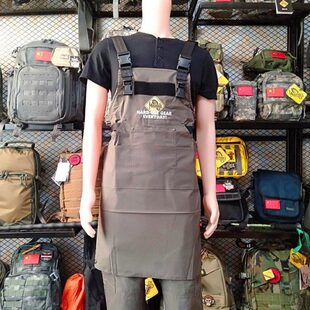 5格工作围裙耐 C 多油麦耐磨90围兜霍斯围裙全身马夹工具兜钓鱼0
