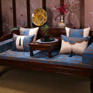 红木沙发坐垫新中式海绵垫子实木沙发罗汉床五件套定制沙发垫套罩