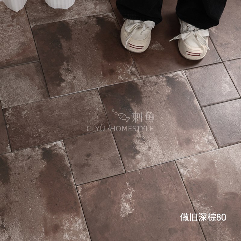 陶土红砖闽南洋复中古风做旧古y堡子母瓷砖仿古地砖庭院客餐厅铁