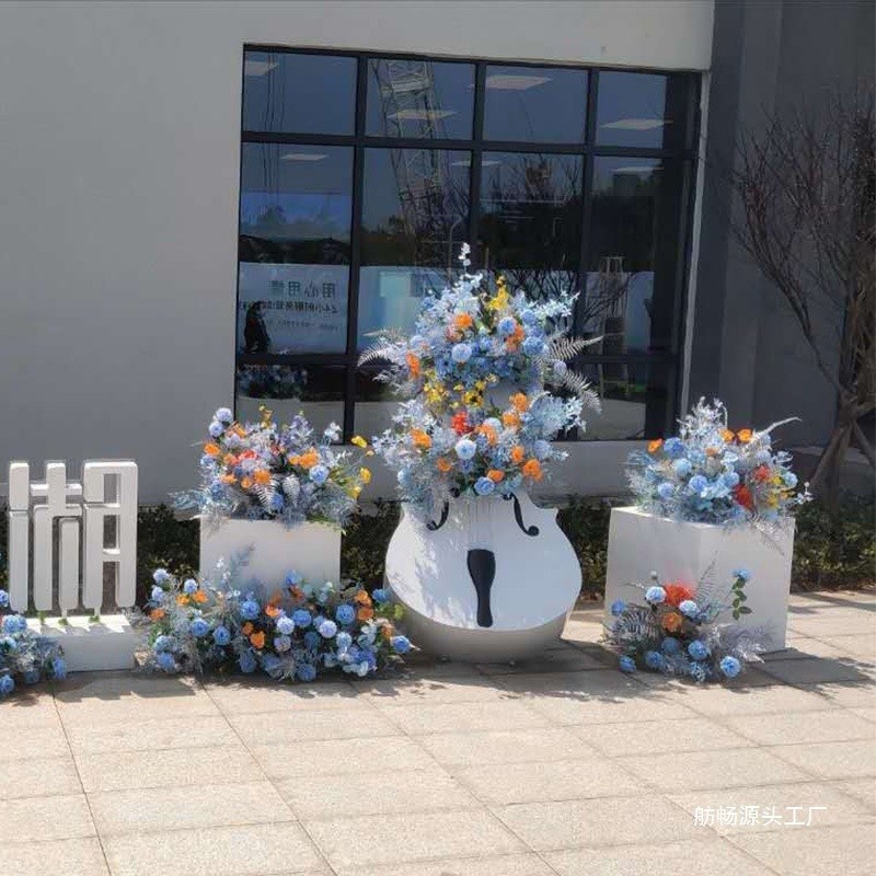 户外园林别墅创意微景观大提w琴装饰摆件乐器道具花园庭院地产造
