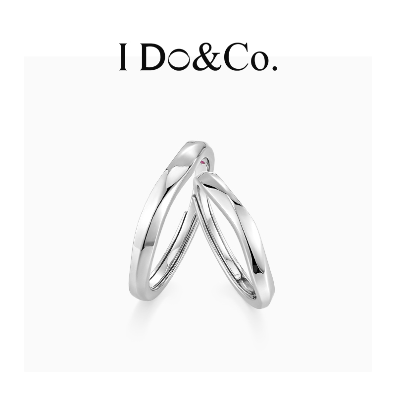 I Do&Co.星河o对戒情侣开口戒指银素圈简约生日礼物送女友男友