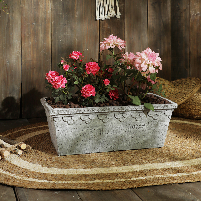 长方形花箱花盆工程阳台户外庭院摆设盆景花器镁泥水.泥绿植花槽