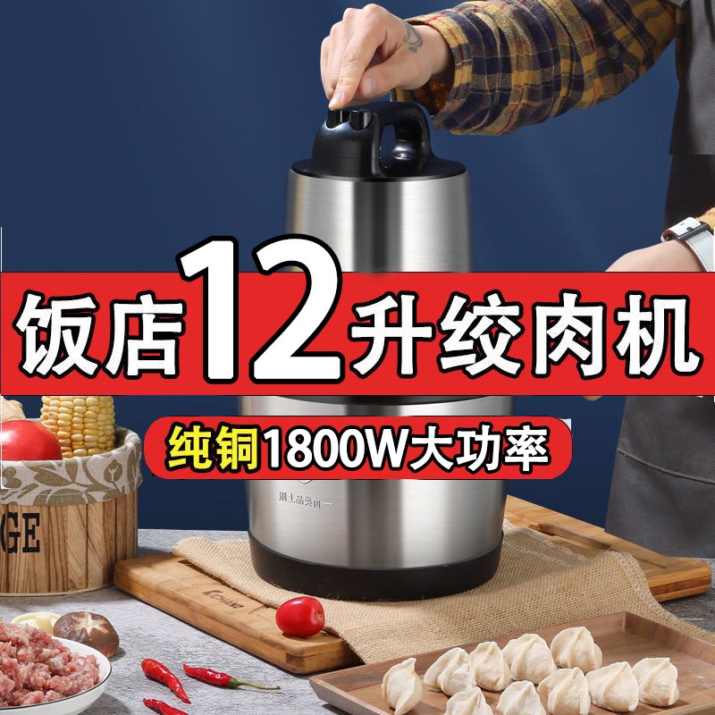 商用电动6L/10lL大容量绞肉机家用绞馅机搅拌机多功能料理机打肉