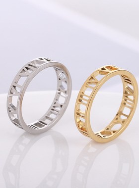 6MM简单j的不锈钢环罗马数字空心冷