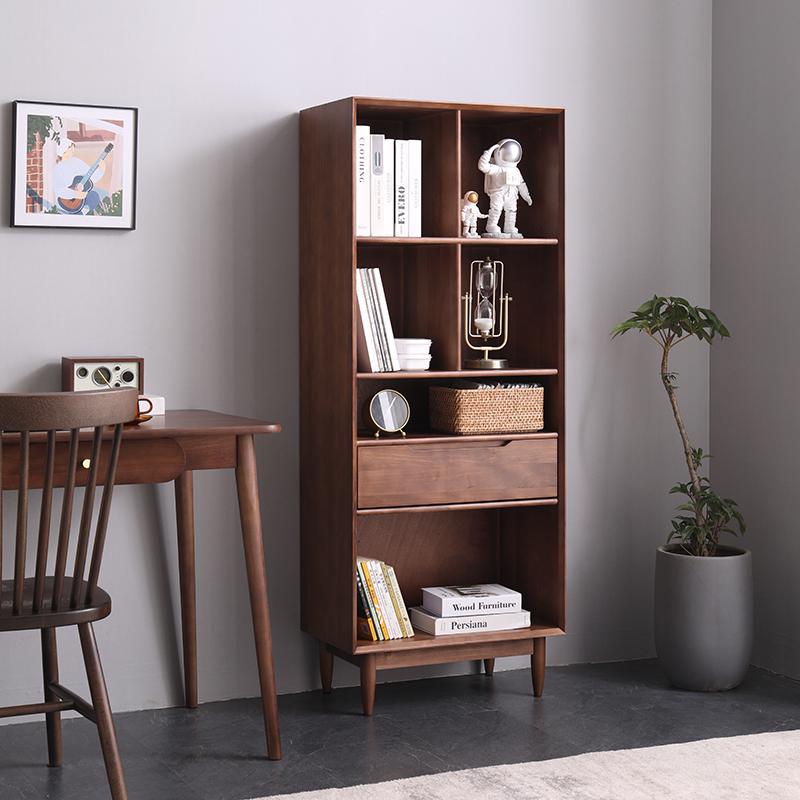 尚品实木书柜客厅收纳置物架x书房组合书橱北欧简约书架落地实木
