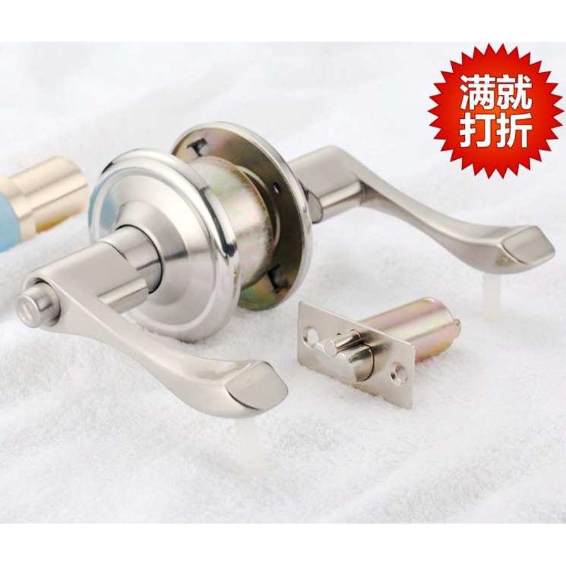 不锈钢欧式球形执手门锁室内卧室房门H锁铜心锁芯通用把手锁木门