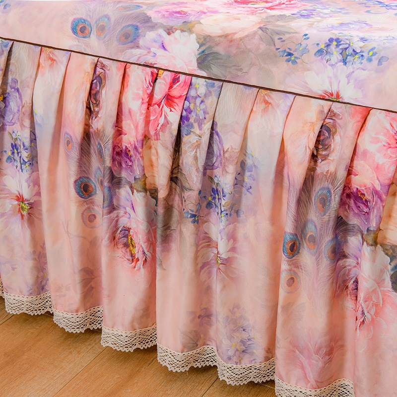 韩版花边床裙床罩单件印花床裙款被套三四件套防滑床单带裙边遮丑