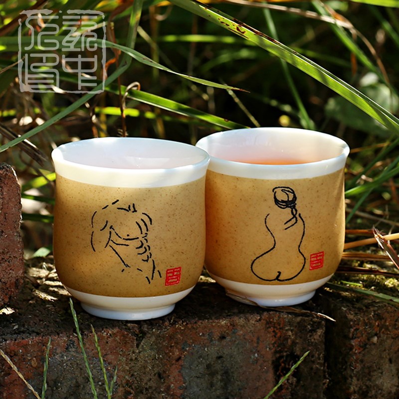 羊脂玉瓷茶杯陶瓷主人杯私人定制功夫品茗杯家用白瓷茶盏刻字单杯