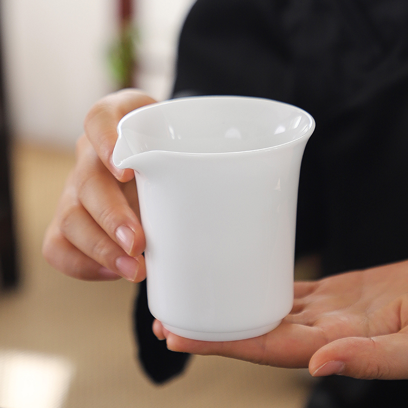 冰种冻玉瓷公道杯茶海分茶杯一体过滤均杯陶瓷功夫茶具茶道零配件