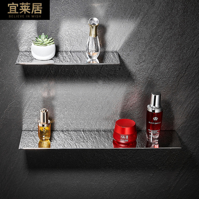 卫生间304不锈钢置物架免打孔浴室洗漱台镜前多层一字隔板收纳架