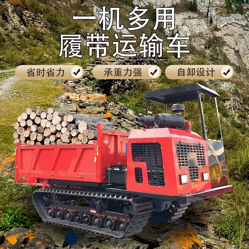 履带运输车爬山虎小型农用全地形山地装载车果园座驾式搬运车自卸
