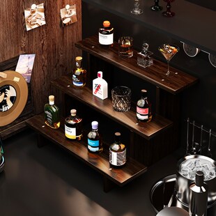 桌面酒架置物架酒杯放置架吧台洋酒展示多层阶梯式酒柜陈列收纳架