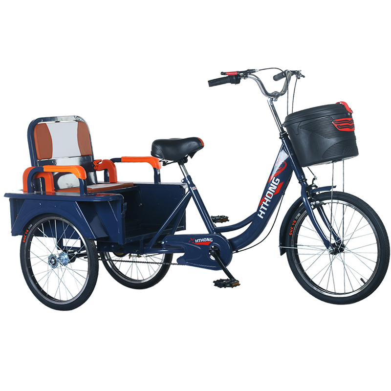 新款老年三轮车人力车老人脚踏代步车双人车脚蹬自行车成人三轮车