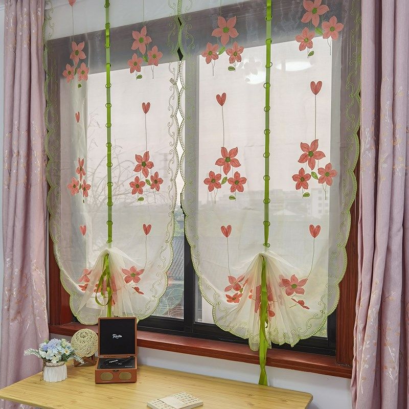 魔术贴窗帘半帘短帘美式卧室客厅扇形纱帘隔断帘提拉窗帘罗马窗帘,居家布艺,成品窗帘,淘宝优惠券,粉丝福利购,淘宝优惠卷