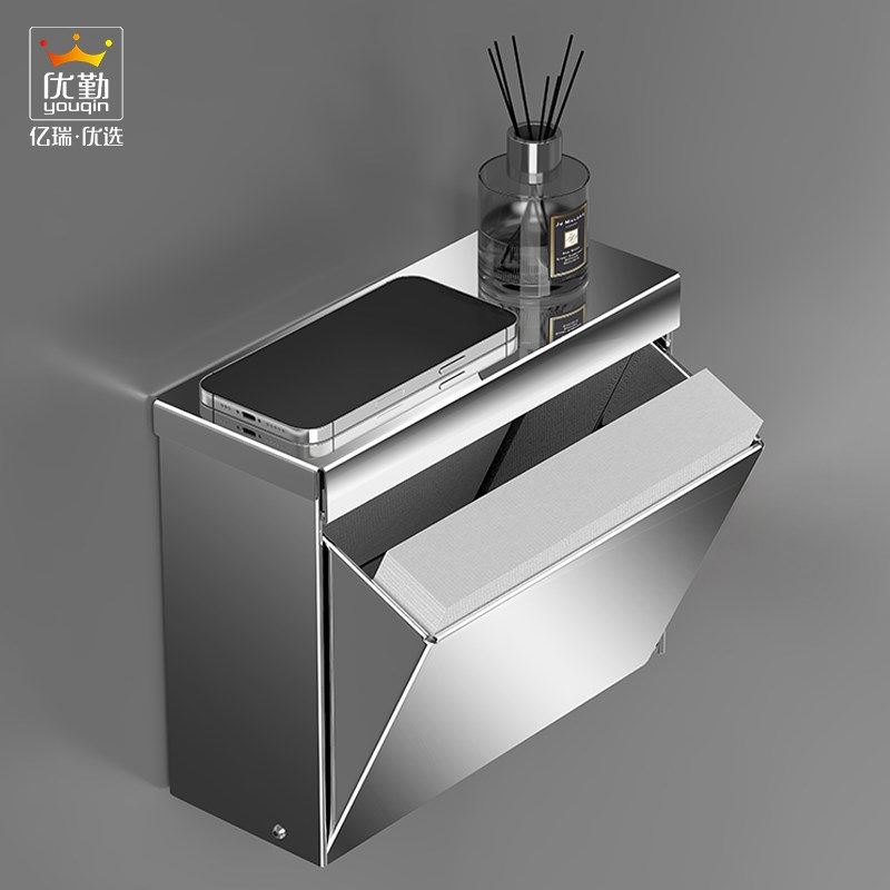 卫生间厕纸盒不锈钢草纸盒厕纸放置盒手纸置物架厕所纸巾盒壁挂式