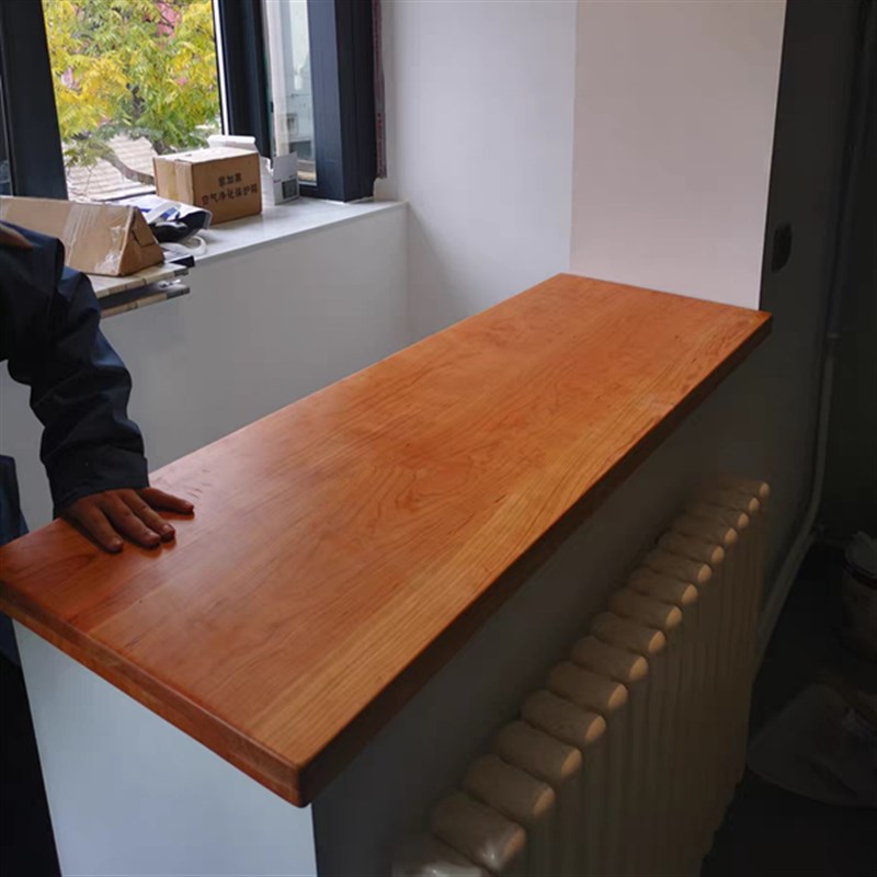 红橡木实木原木方板材定制窗台板原木板桌面吧台隔板半墙垛子板