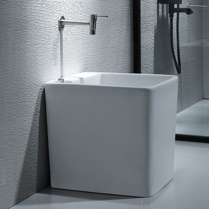 元匠拖把池方形陶瓷台控自动下水洗拖布池墩布池阳台地拖拖布盆