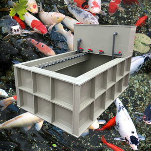 新款 加厚锦鲤鱼池大型鱼箱海鲜鱼缸带沉淀干湿分离上过滤盒pp塑料