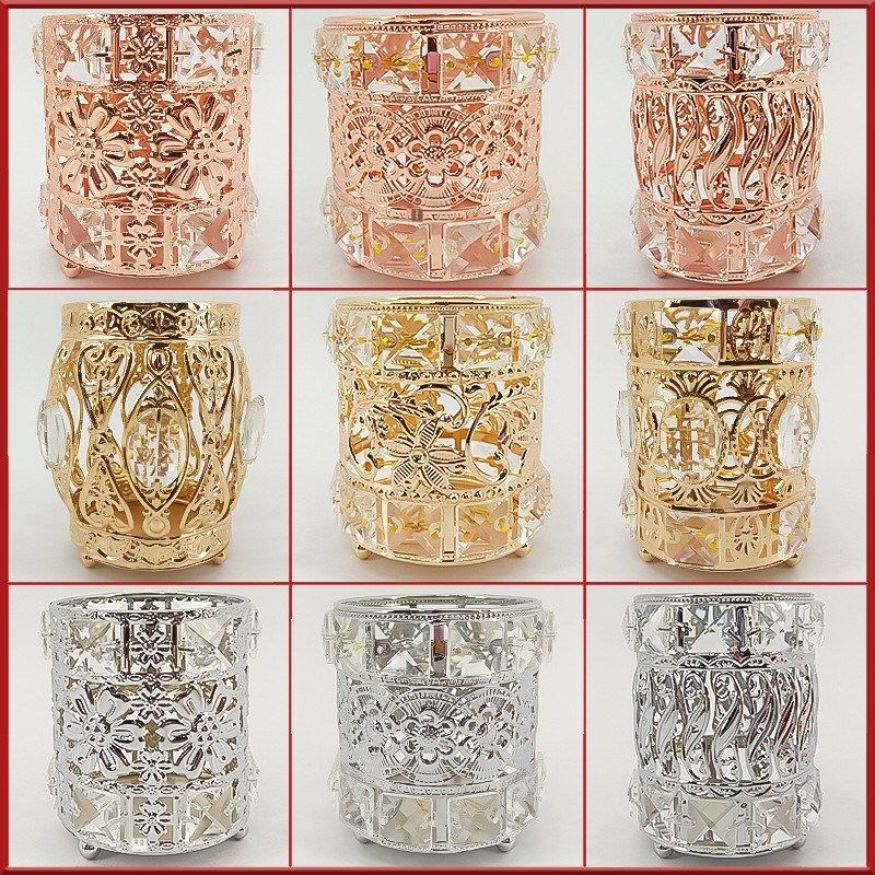 热卖欧式水晶笔筒化妆刷收纳筒 眉笔梳子整理收纳盒 水晶摆件