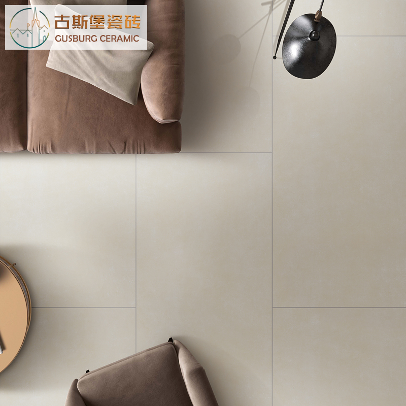 素色微水泥瓷砖600x1200水泥灰色地板砖侘寂风肌肤釉奶.白色柔光