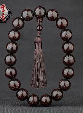 小叶紫檀手串手持佛念珠男女款檀香木质十八子盘文玩手链车挂件饰