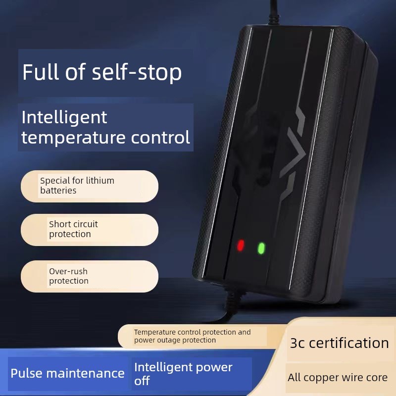 智能经典锂电池电动车充电器48V60V725Av8A10A电动车三轮车快充