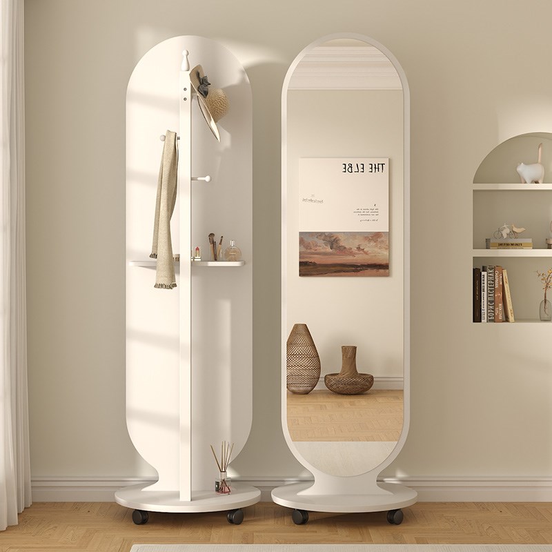 旋转全身镜穿衣落地镜挂衣架一体镜子穿衣镜女生卧室可移动试衣镜