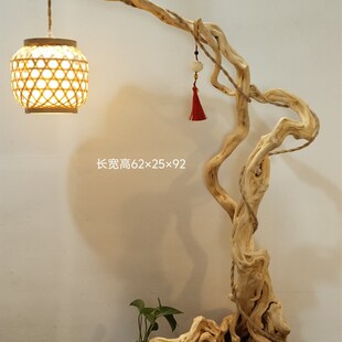 风化枯木摆件# 杜鹃根艺灯# 蝈蝈鸟笼挂架树根雕玄关客厅软装饰品