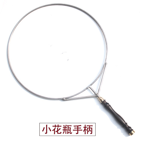 抖空竹钢圈 紫檀木手柄空竹圈 不锈钢手工制做 35厘米 30厘米