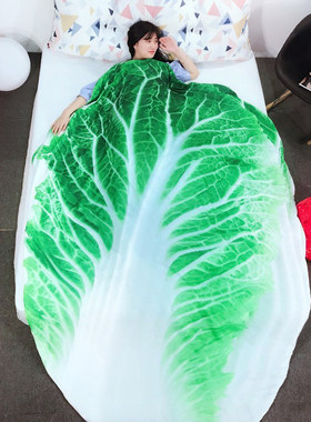 白菜儿童夏凉被空调被卡通蔬菜薄被子可水洗双人夏被学生夏季被子