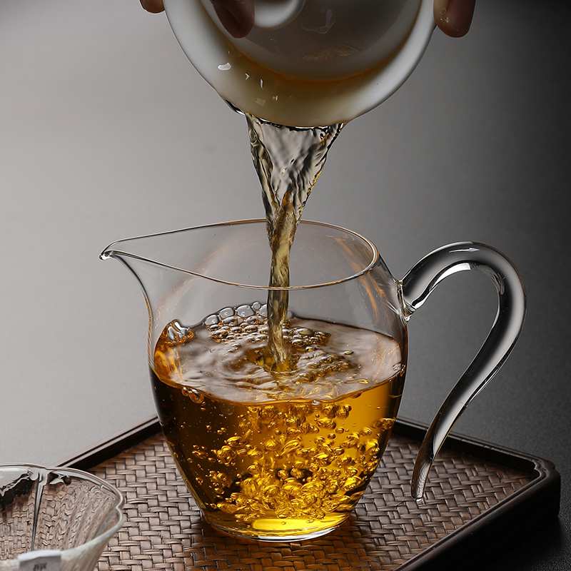 手工玻璃公道杯家用日式功夫分茶器透明耐高温简约分茶杯茶海