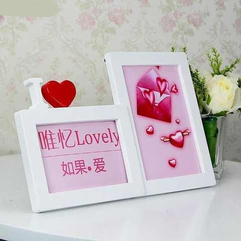 结婚登记照相框7寸6寸相框B结婚登记照饰心形展示架摆台