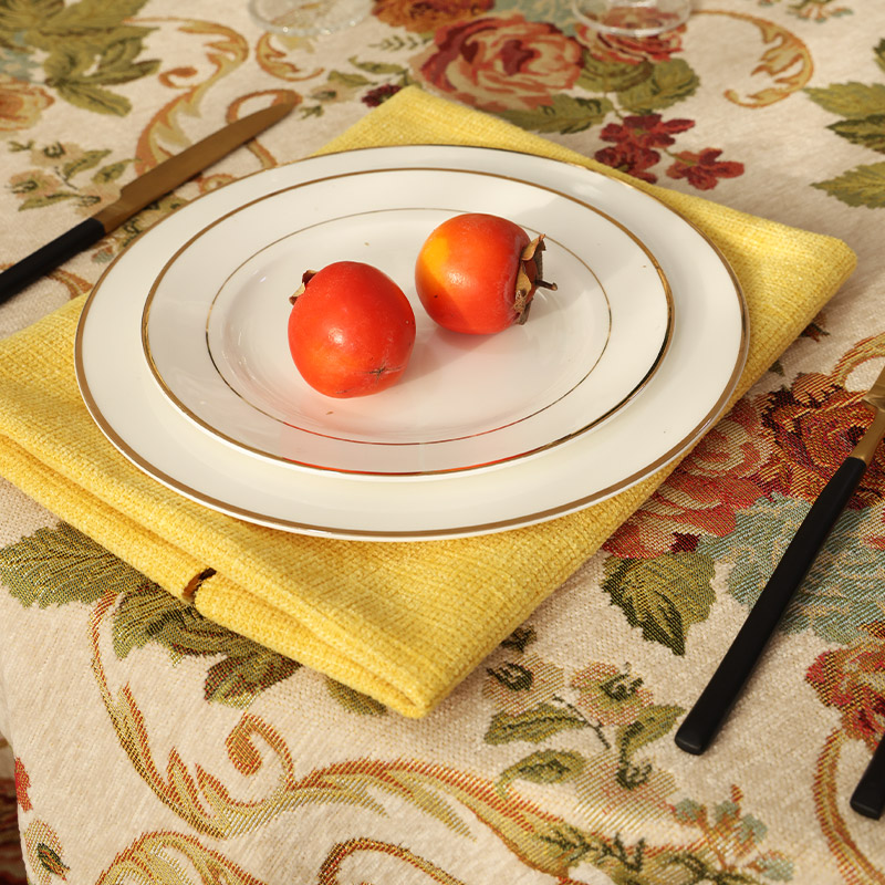 高端圆桌桌布轻奢高级感美式大圆形B家用茶几布欧式2023新款餐桌