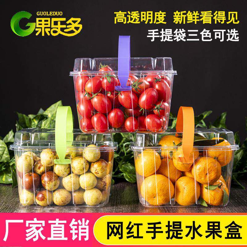 网草红提手水果盒莓一APV次性透明果篮打包冬盒葡萄枣2斤装包装盒