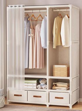 日式简易衣柜抽CYR家用室多布衣柜带屉出租房收纳柜卧大容量挂衣