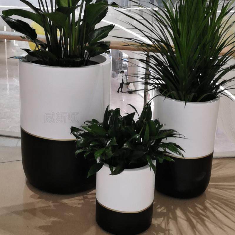 厂家定HPLZ-A、制玻璃圆钢简形组合花景观花钵室内商场售楼部盆美,家居饰品,花盆,淘宝优惠券,粉丝福利购,淘宝优惠卷