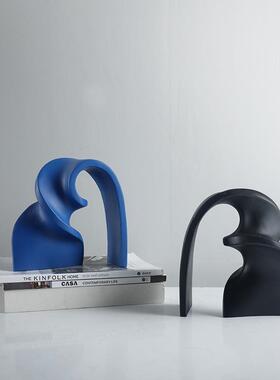 北装欧简约搭件配GD-A936板陈设黑白蓝彩带摆样房售楼处家居建材