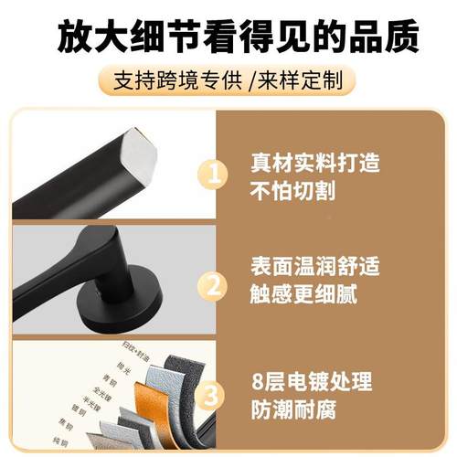 黑色室内门磁吸分静音锁一体锁卧室门美式机械体锁实木门锁A08-36