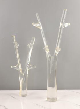 现代简约店几何透明厅1697树脂树杈桌面装摆件客卧室玄关饰酒家居