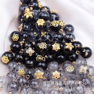 琉璃钮扣缝圆PWS拉珠墨丝合金玻璃组合手扣子国风水旗袍纽扣厂家