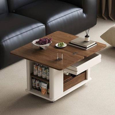 实木随阳心功小推车中古58#折叠风可移动多能折叠小户储型台边几