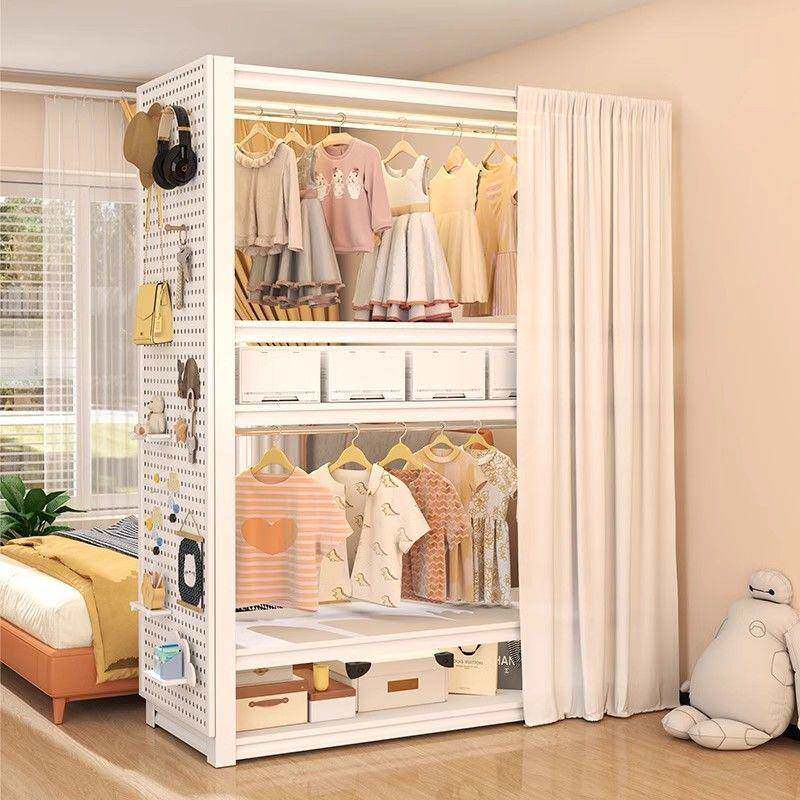 简易儿挂童衣橱衣架落地卧室衣帽收HXW纳架多层开放式用衣柜家置