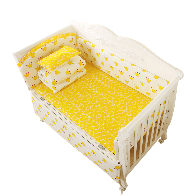 婴儿床床围栏软包防撞宝宝拼接床围婴儿床上用品套件床护围